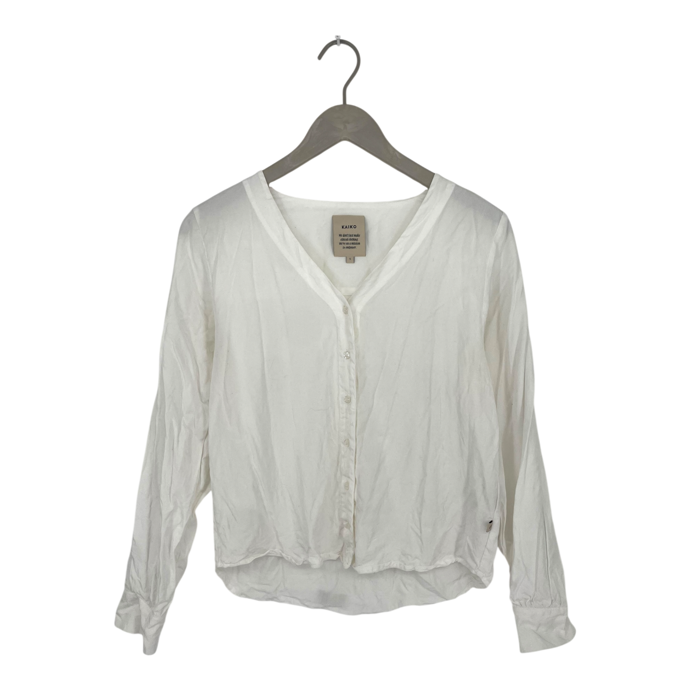 Kaiko v-neck button blouse, white | woman S