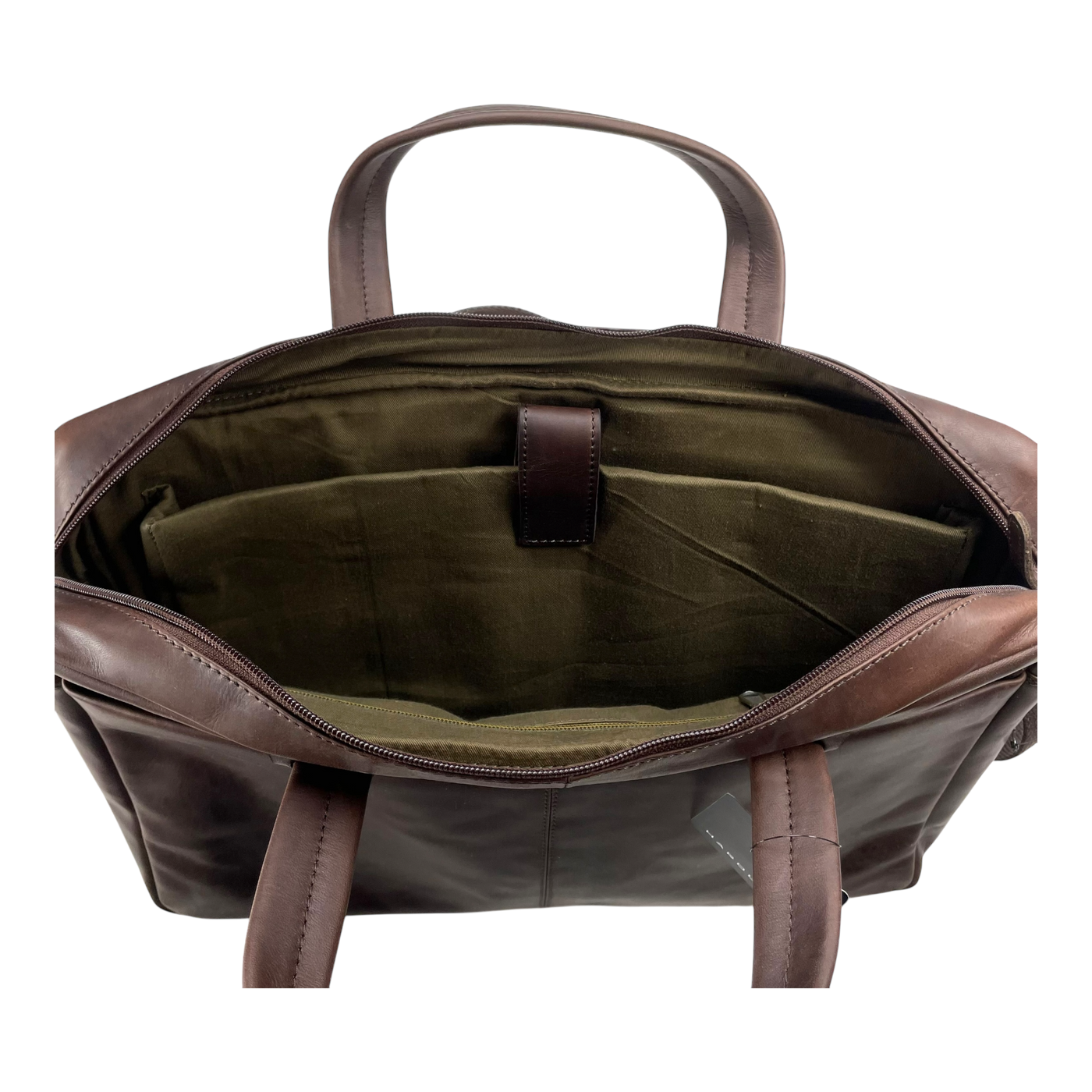 Harold's Bags leather ‭briefcase, chocolate brown