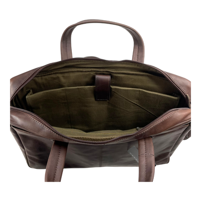 Harold's Bags leather ‭briefcase, chocolate brown