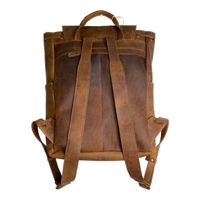 Harold's Bags leather antic heritage backpack L, nature