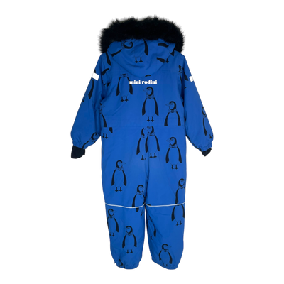 Mini Rodini alaska penguin winter overall, blue | 110cm