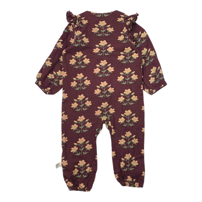 Mainio button jumpsuit, flowers | 62/68cm