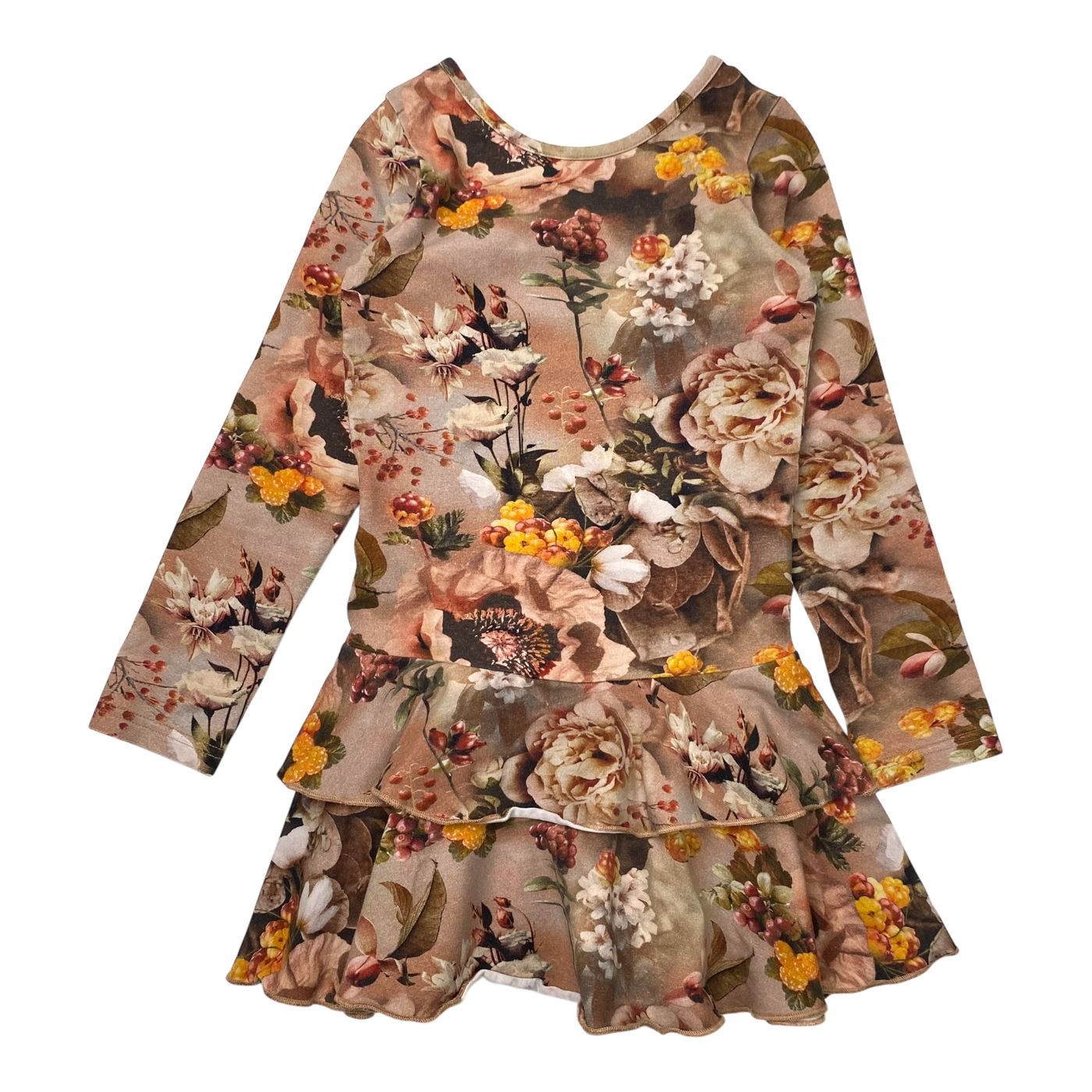 Gugguu frilla dress, flower | 104cm