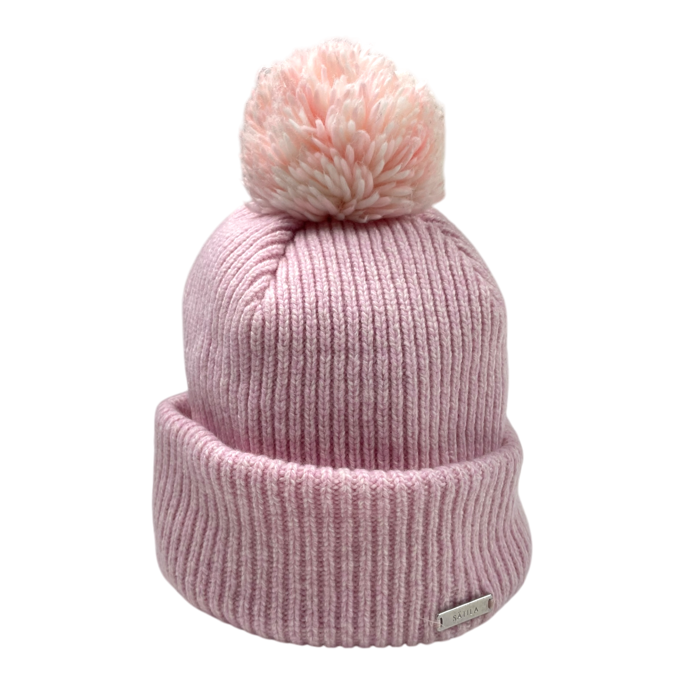 Sätila wool beanie with pom, pink | one size