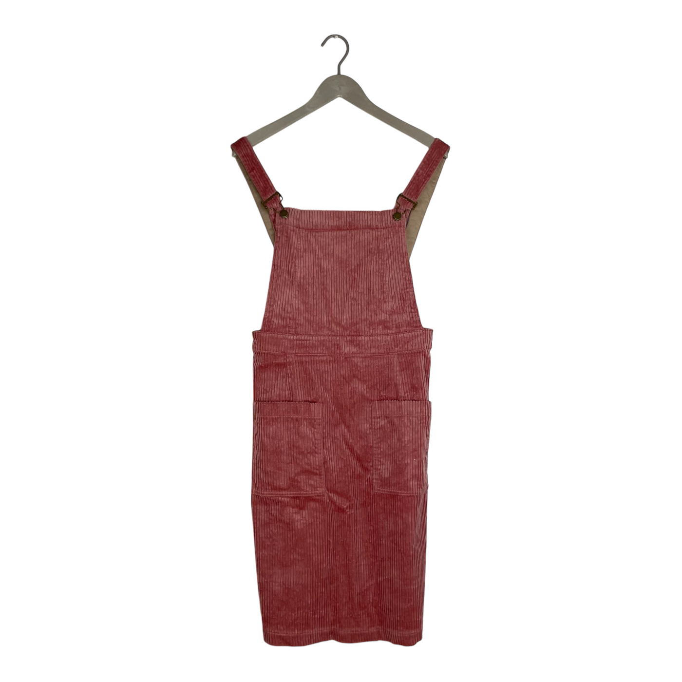 R-Collection corduroy dungaree dress, rose | woman M