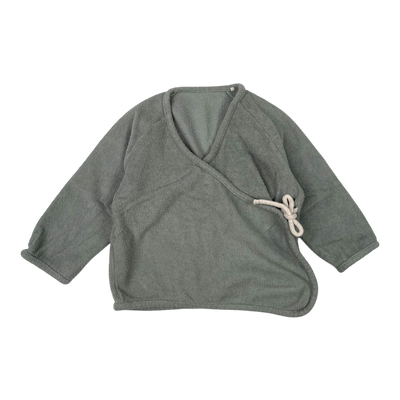 Monkind terry wrap shirt, sage green | 80/86cm