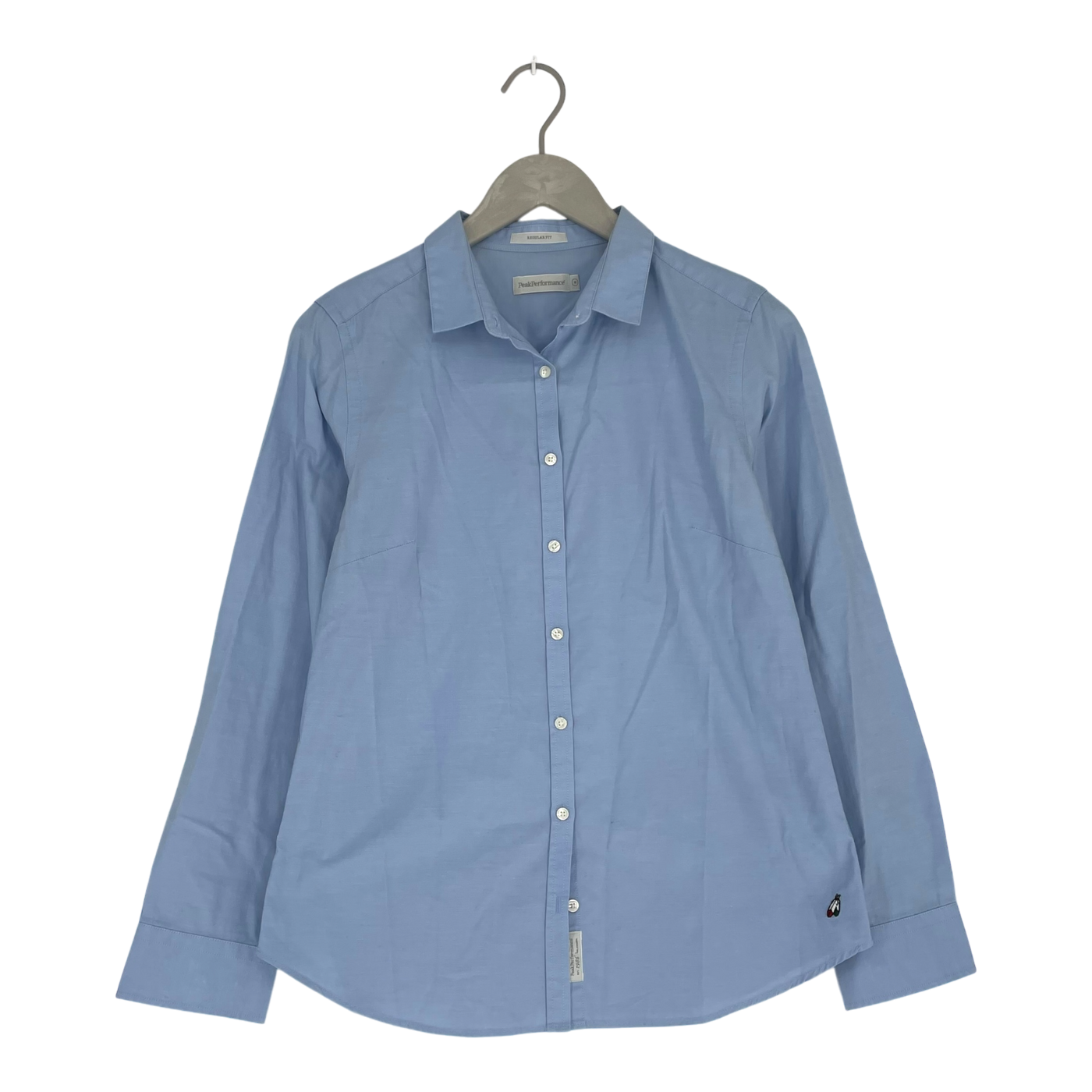 Peak performance button up shirt, baby blue | woman M