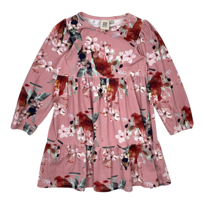 Kaiko frill puffy dress, pink blossom | 110/116cm