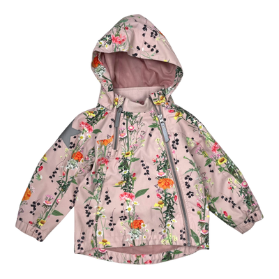 Molo hopla spring jacket, light pink flowers | 92cm