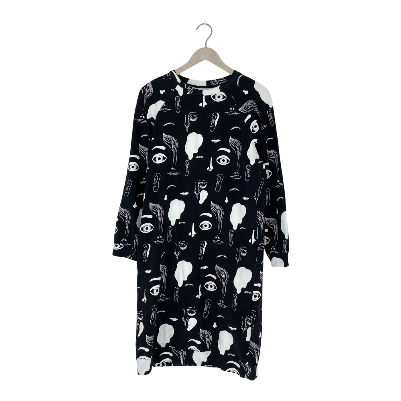 Vimma sweat dress, black & white | woman onesize