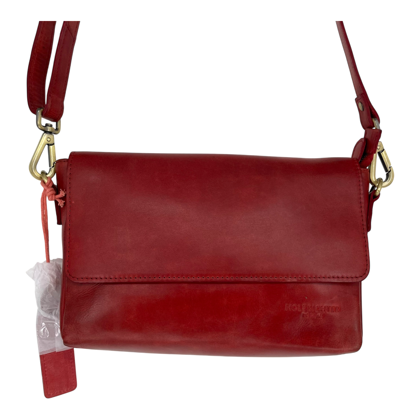Holzrichter leather shoulder bag, red