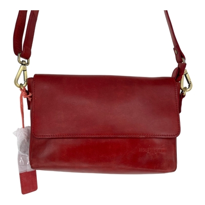 Holzrichter leather shoulder bag, red