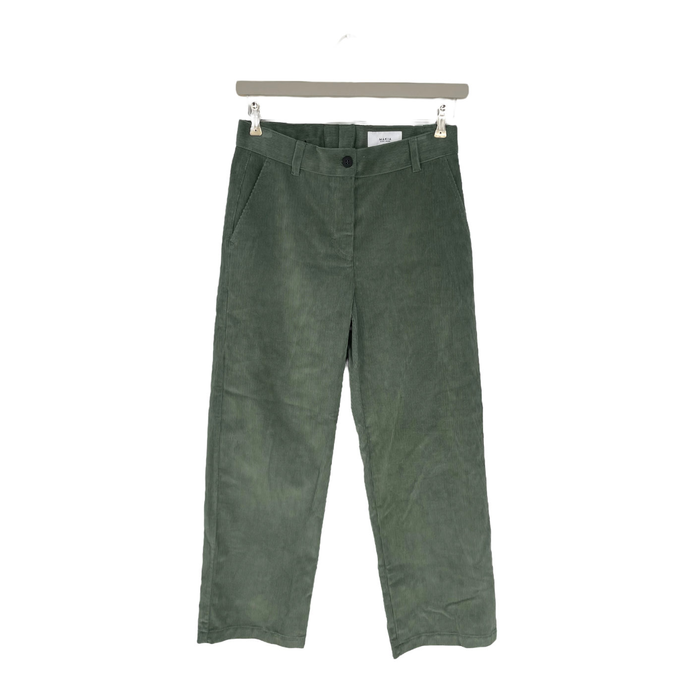 Makia islet corduroy pants, thyme green | woman 36