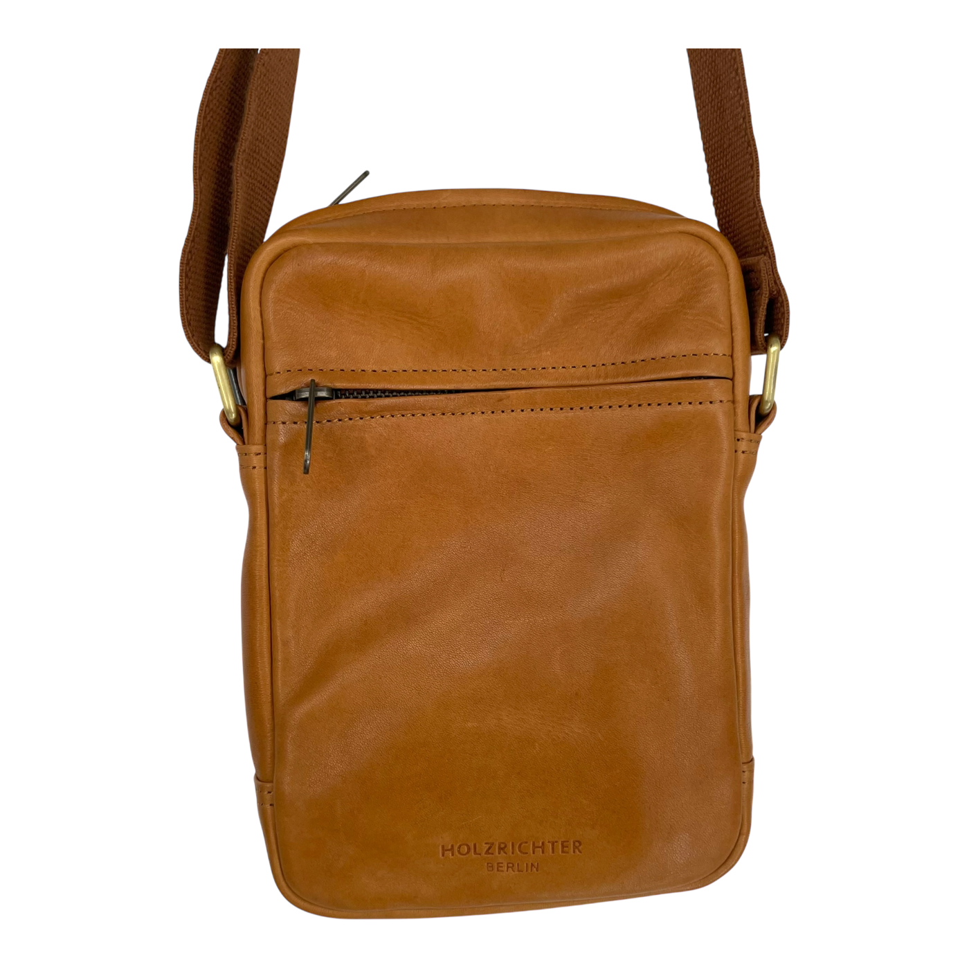 Holzrichter leather shoulder bag, caramel
