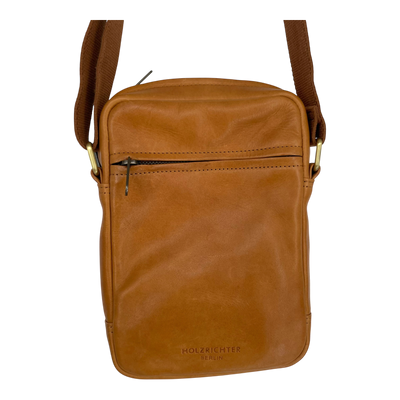 Holzrichter leather shoulder bag, caramel