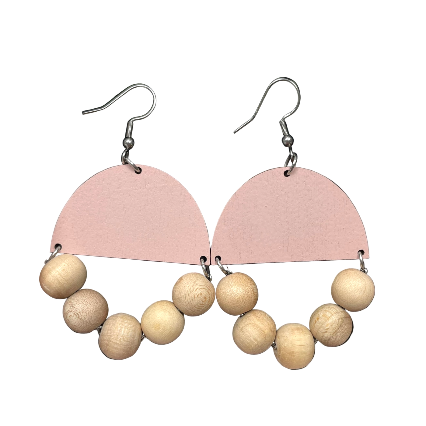 Maanantaimalli huvitella earrings, pink/wood | onesize