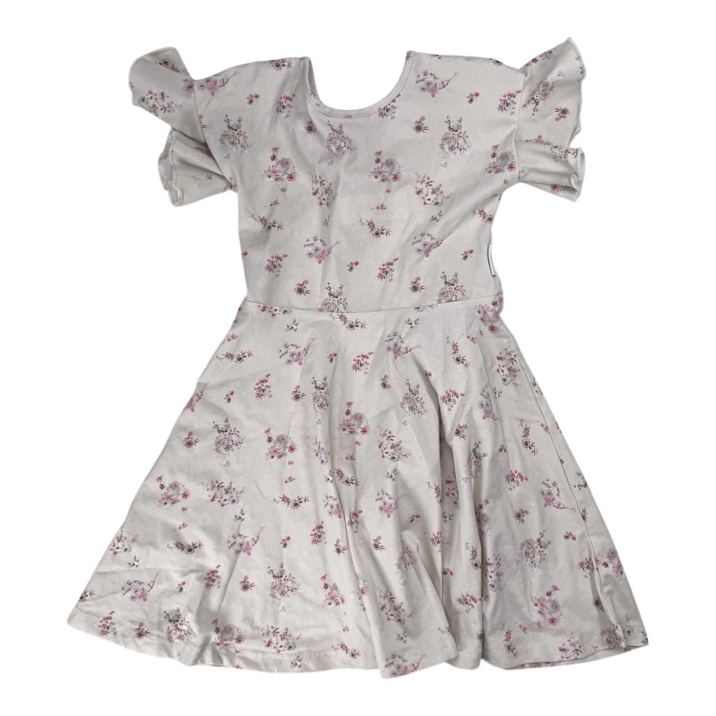 Gugguu frill sleeve dress, flowers | 116cm