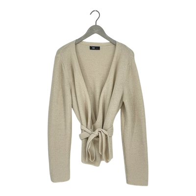Alpa knit wrap sweater, white | woman L