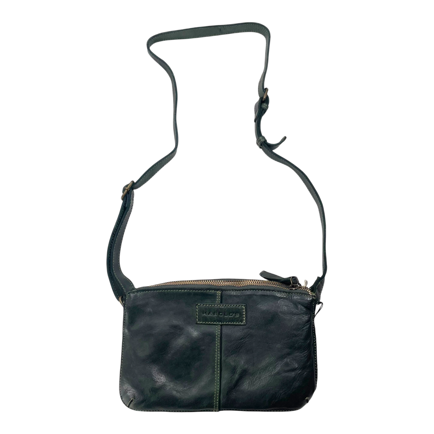 Harold's Bags leather submarine handbag small, midnight green