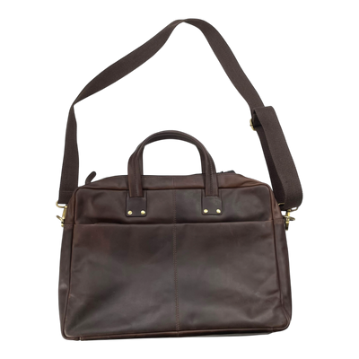 Harold's Bags leather ‭briefcase, chocolate brown