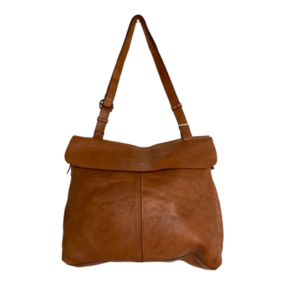 Harold's Bags leather submarine shoulderbag flap L, cognac