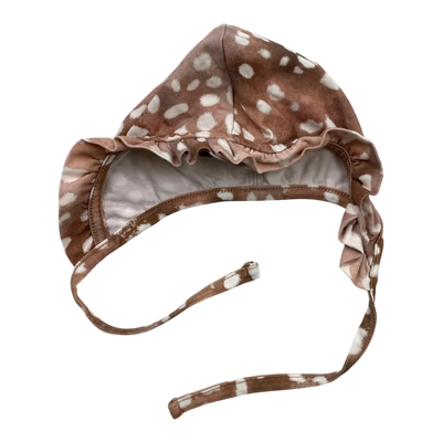 Kaiko frill jersey bonnet, copper bambi | 3-6m