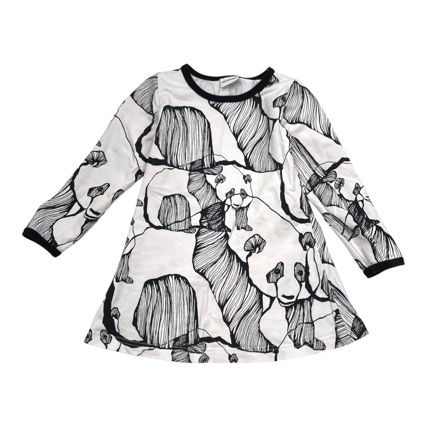 Metsola sweat dress, panda | 86/92cm