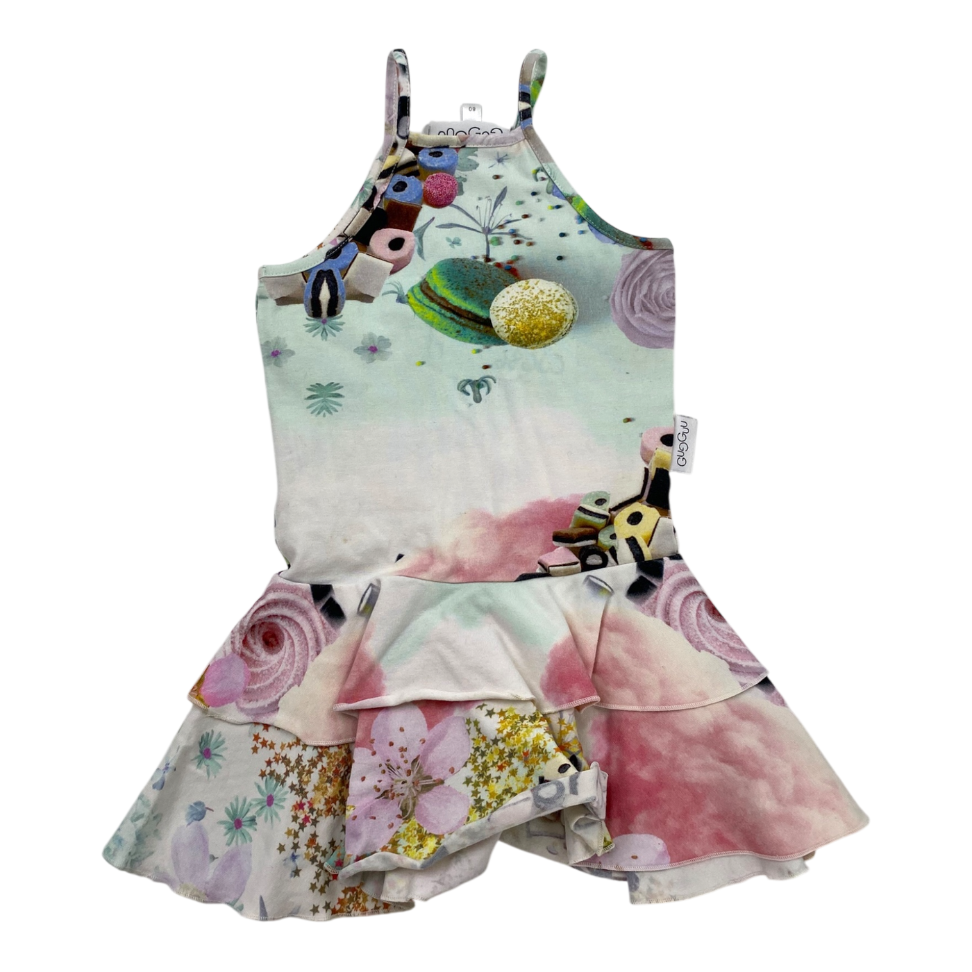 Gugguu spagetti frilla dress, candy | 80cm