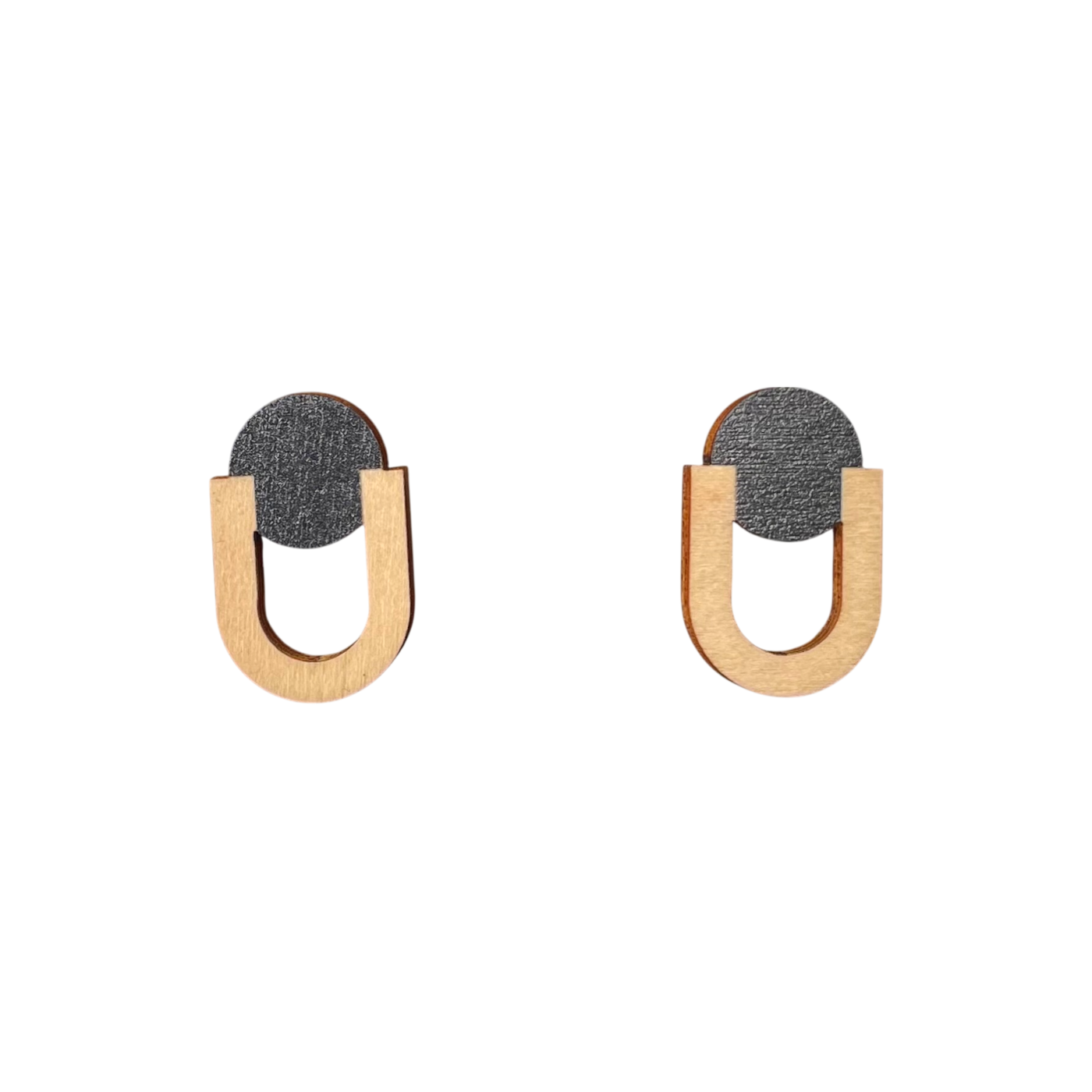 Yo Zen future earrings, brown/wooden