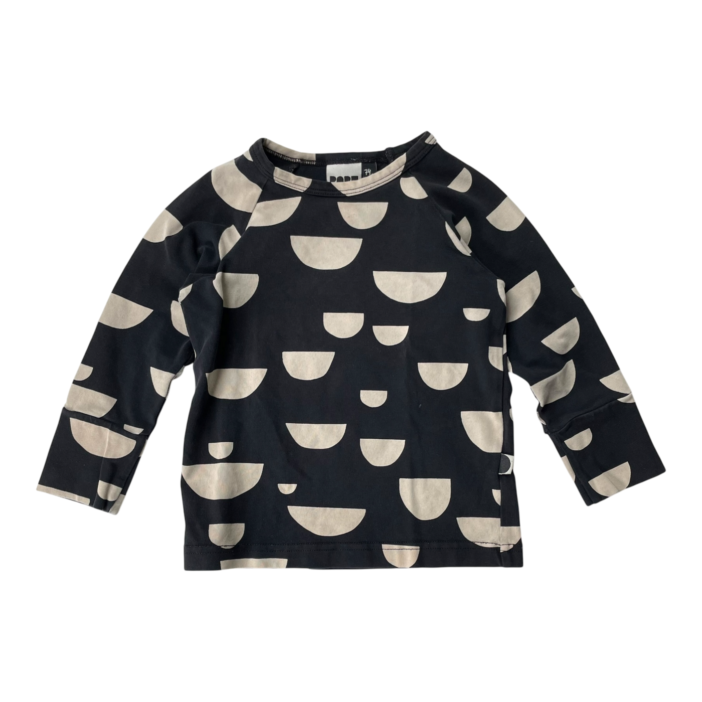Papu shirt, black/beige | 74/80cm
