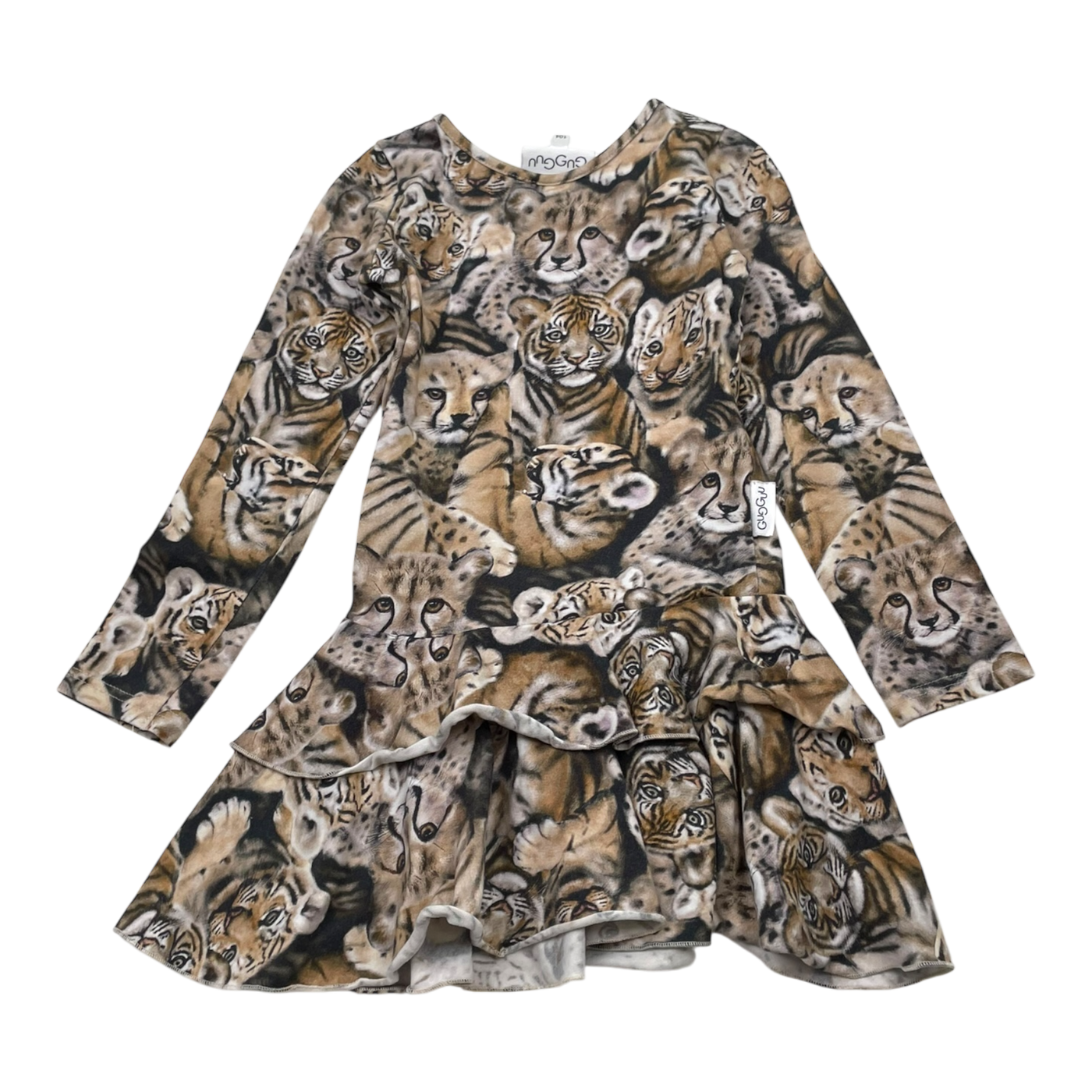 Gugguu frilla dress, animal | 104cm