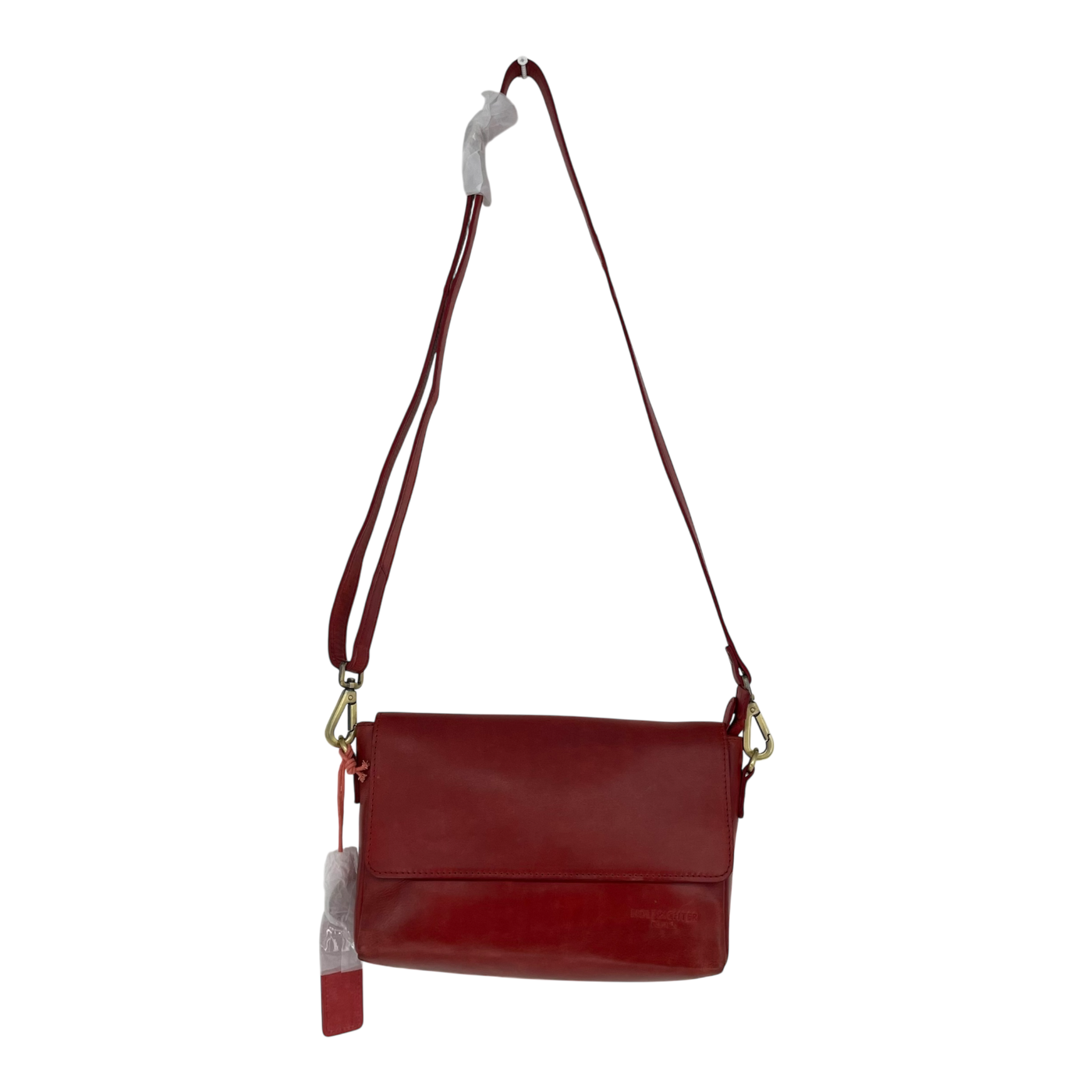 Holzrichter leather shoulder bag, red