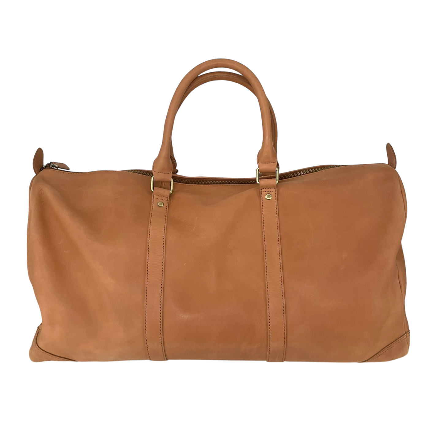 Holzrichter leather weekender duffel bag, caramel