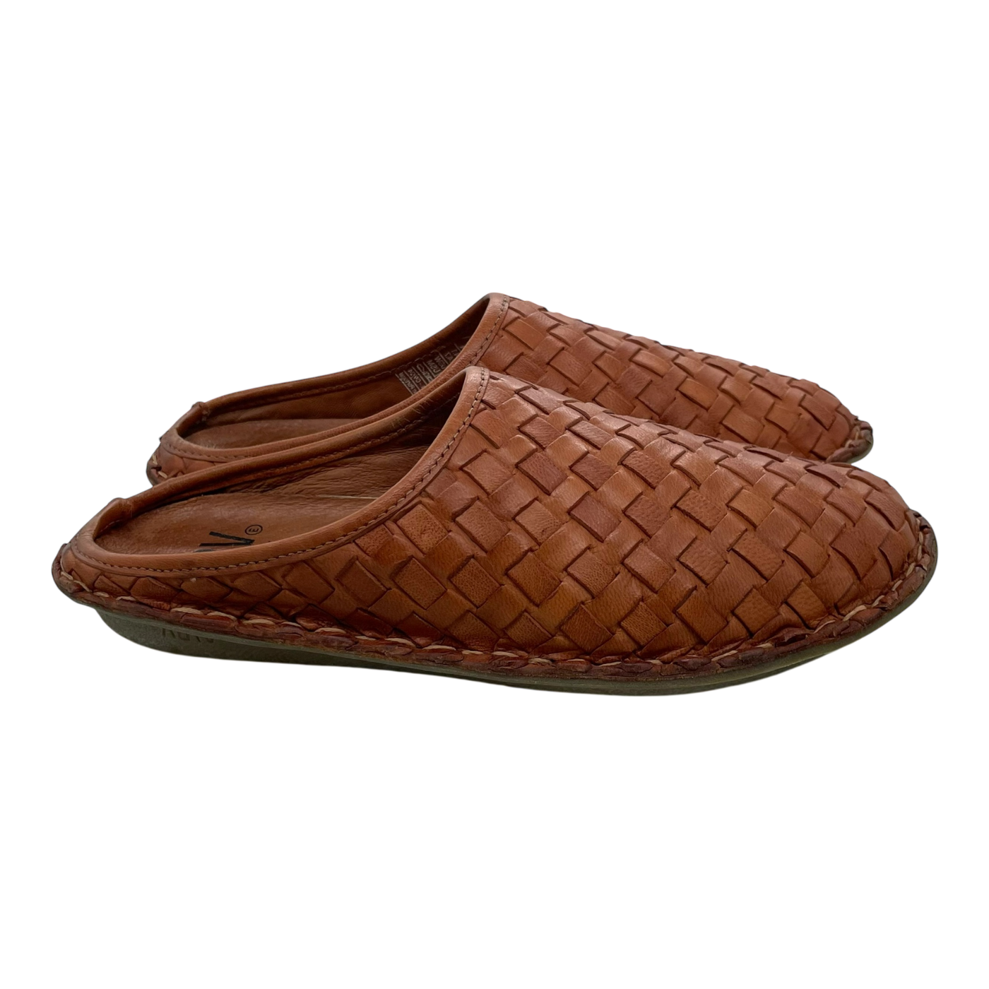 VIBAe Roma woven leather slippers, cognac | 39