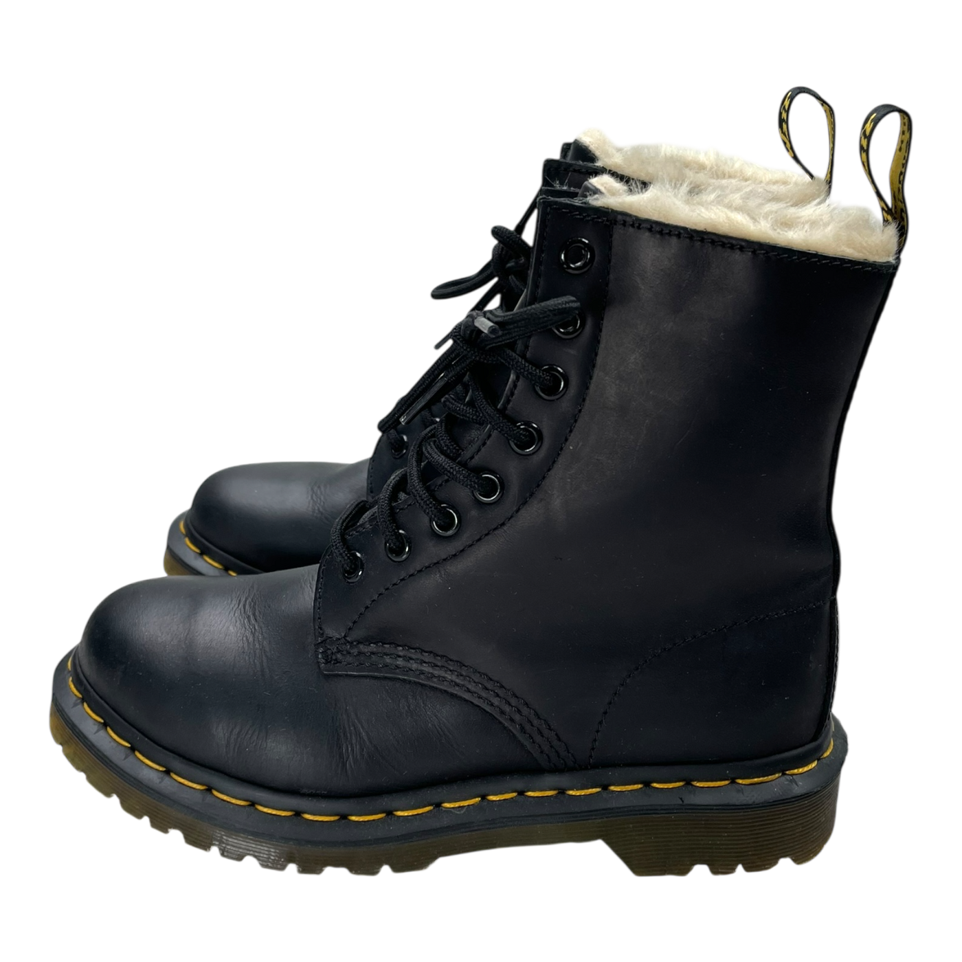 Dr. Martens 1460 serena collar faux fur boots, black | 38