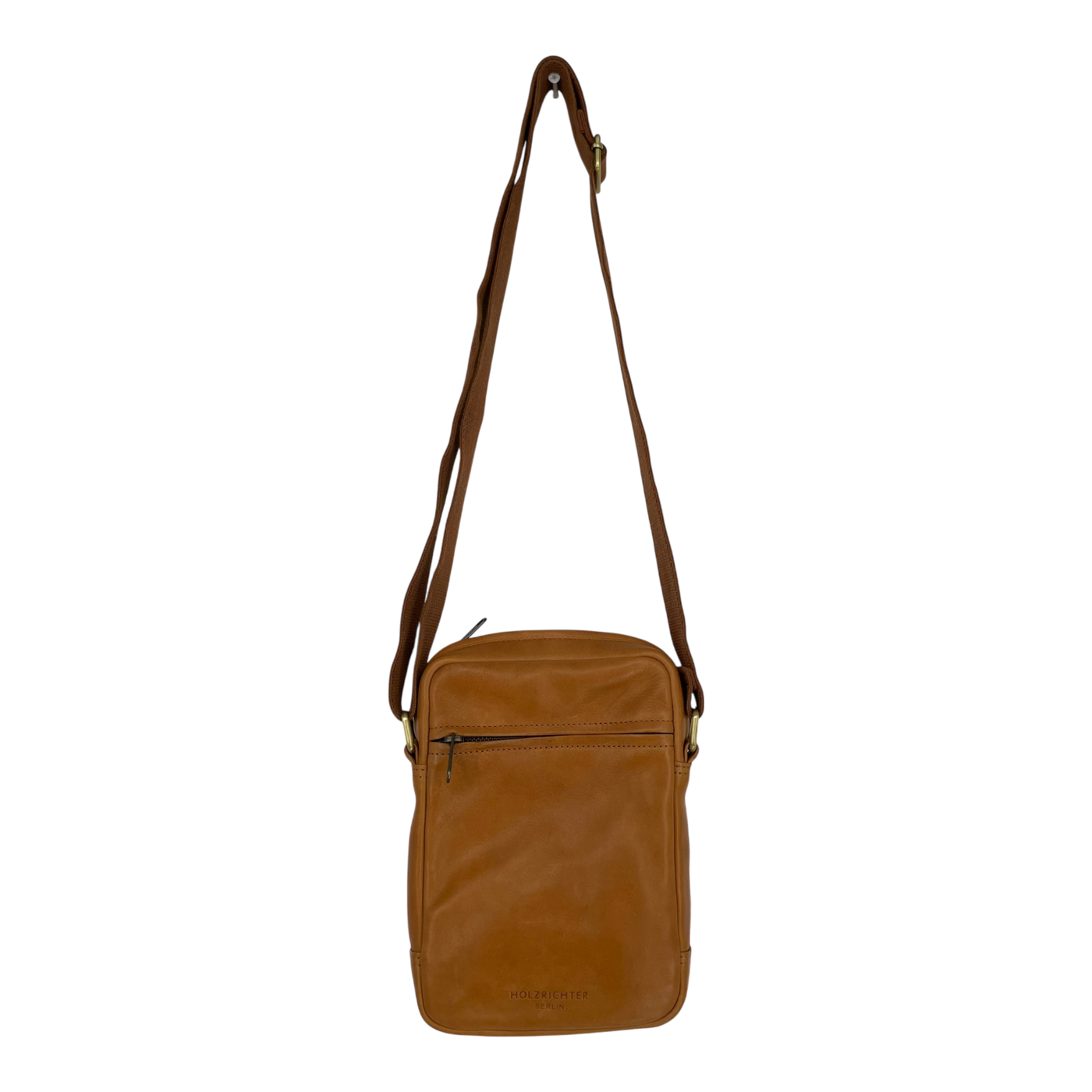 Holzrichter leather shoulder bag, caramel