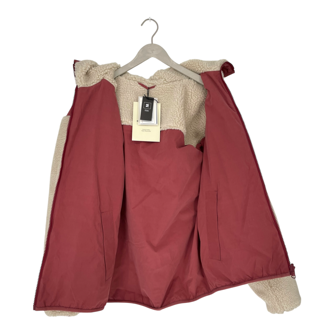 Embassy of Bricks and Logs vallen sherpa jacket, beige/pink | unisex L