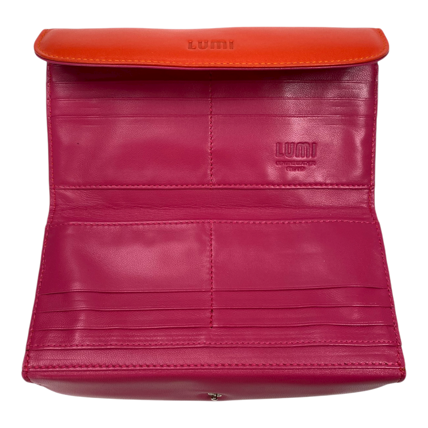 LUMI sylvi maxi trifold wallet, red / pink