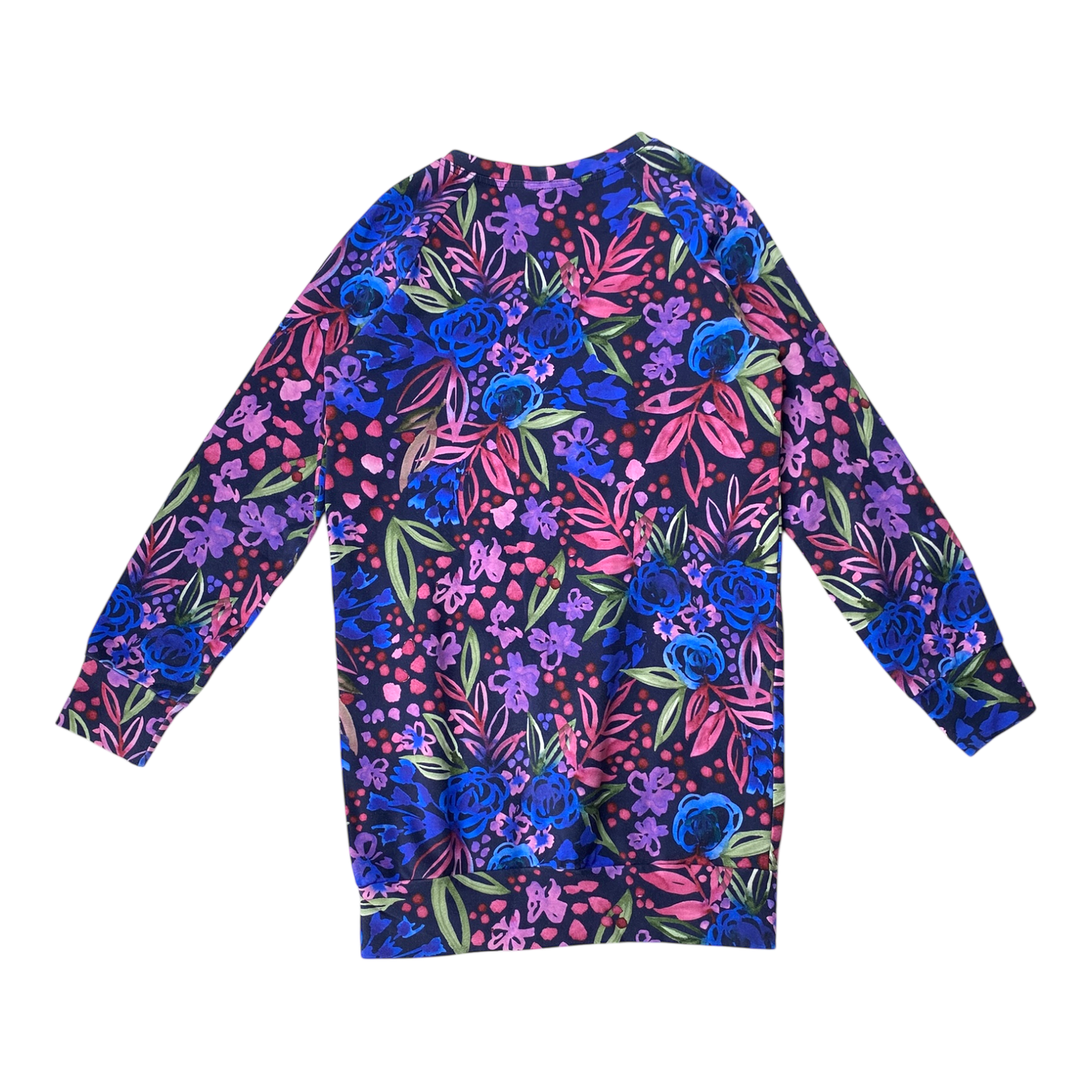 Versonpuoti tunic sweatdress, flowers | 128/134cm