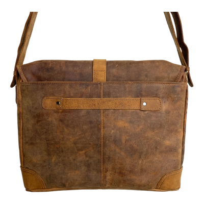 Harold's Bags leather antic business messenger bag, nature