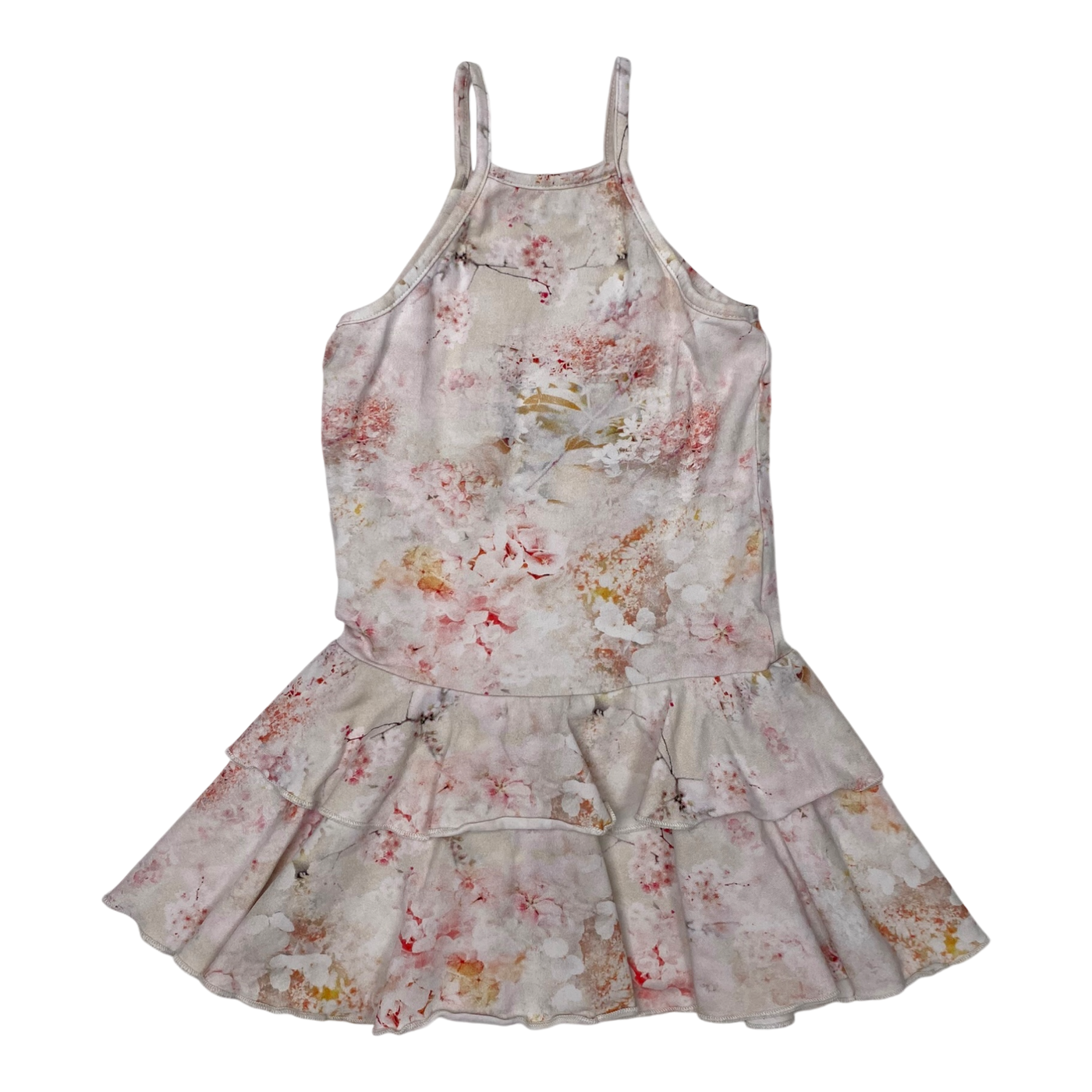 Gugguu spagetti frilla dress, flower | 92cm