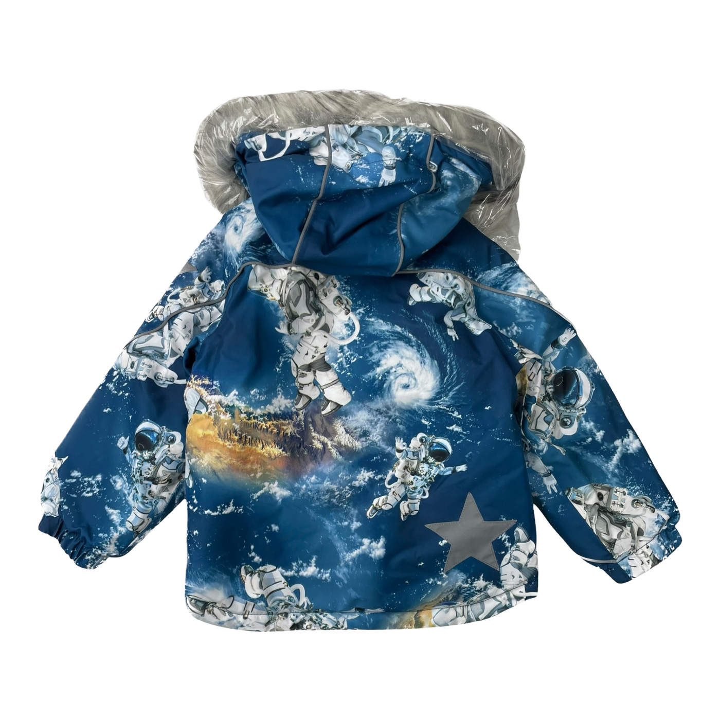 Molo hopla fur winter jacket, astronauts | 98cm