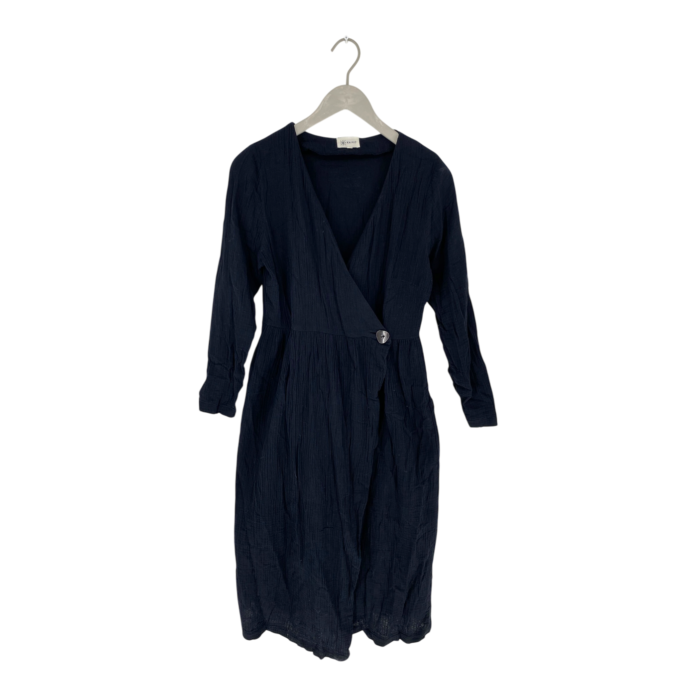 Kaiko muslin wrap dress, black | woman XS