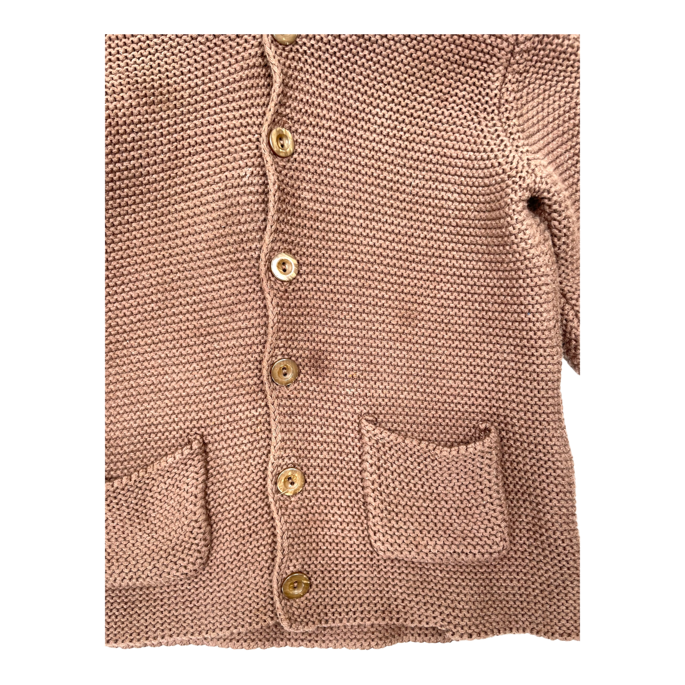 Metsola knitted cardigan, coffee | 98/104cm
