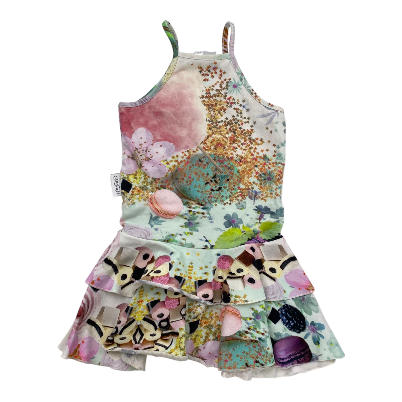 Gugguu spagetti frilla dress, candy | 80cm