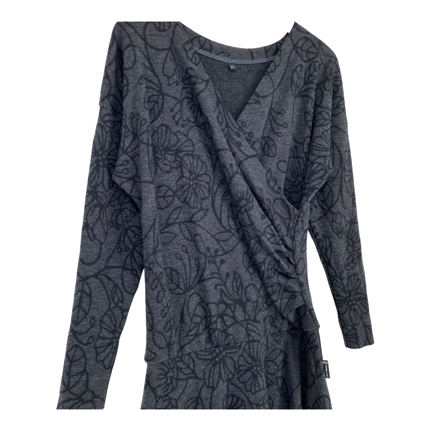 Ommellinen merino wrap dress, babushka roses | woman M