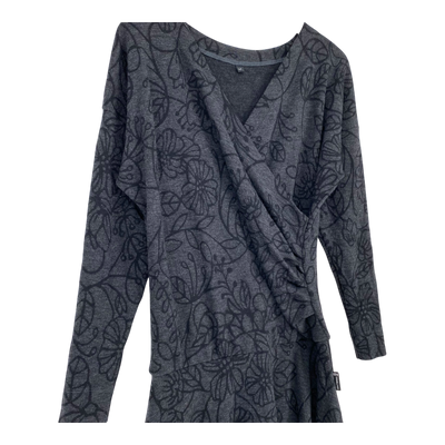 Ommellinen merino wrap dress, babushka roses | woman M