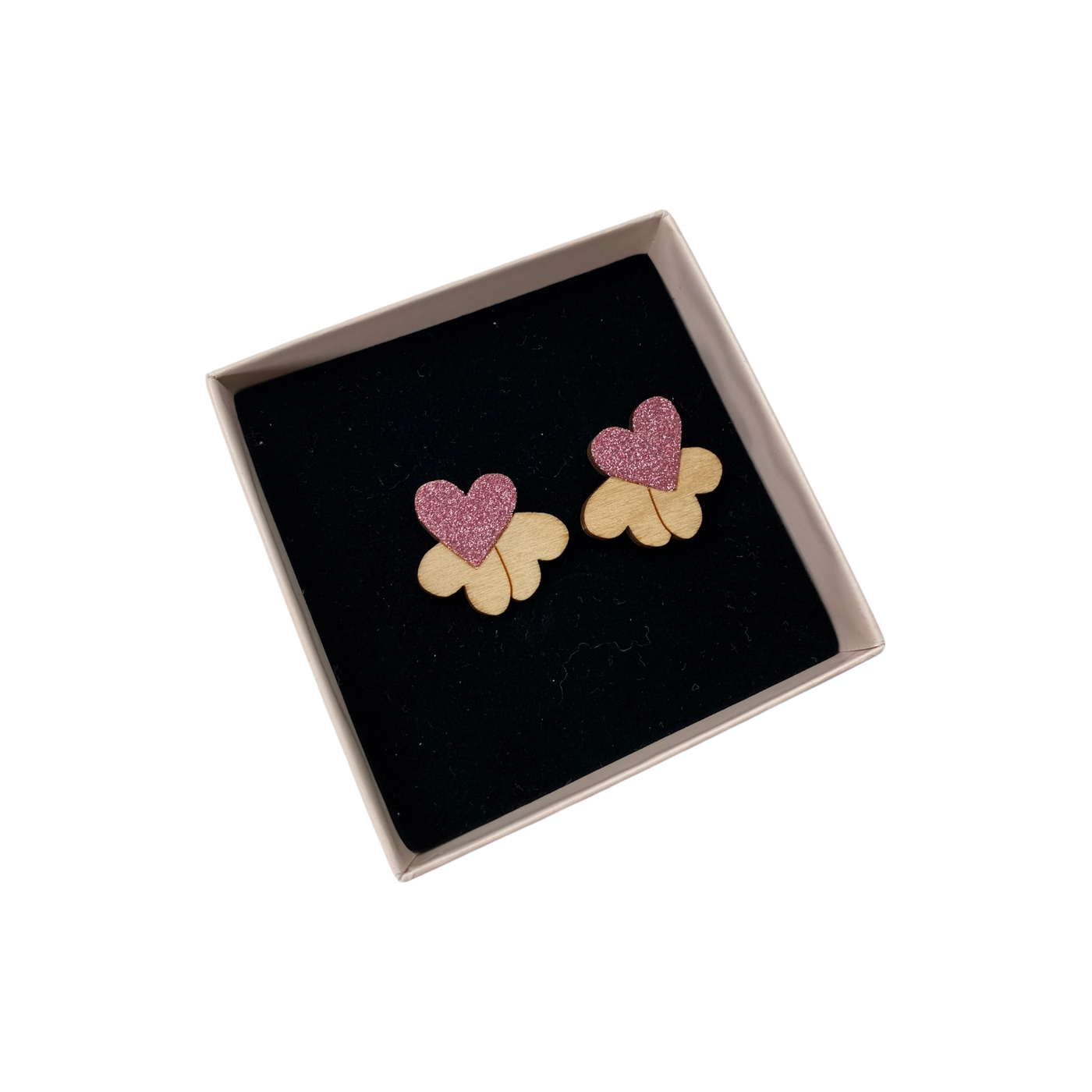 Maanantaimalli stud earrings, hearts