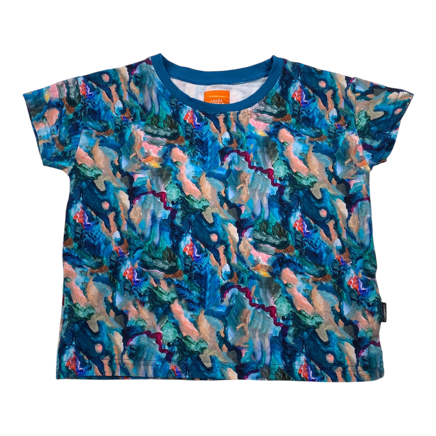Aarre t-shirt, blue watercolor | 134/140cm