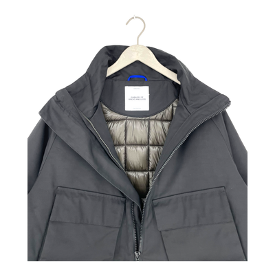 Embassy of Bricks and Logs parka jacket, black | unisex L